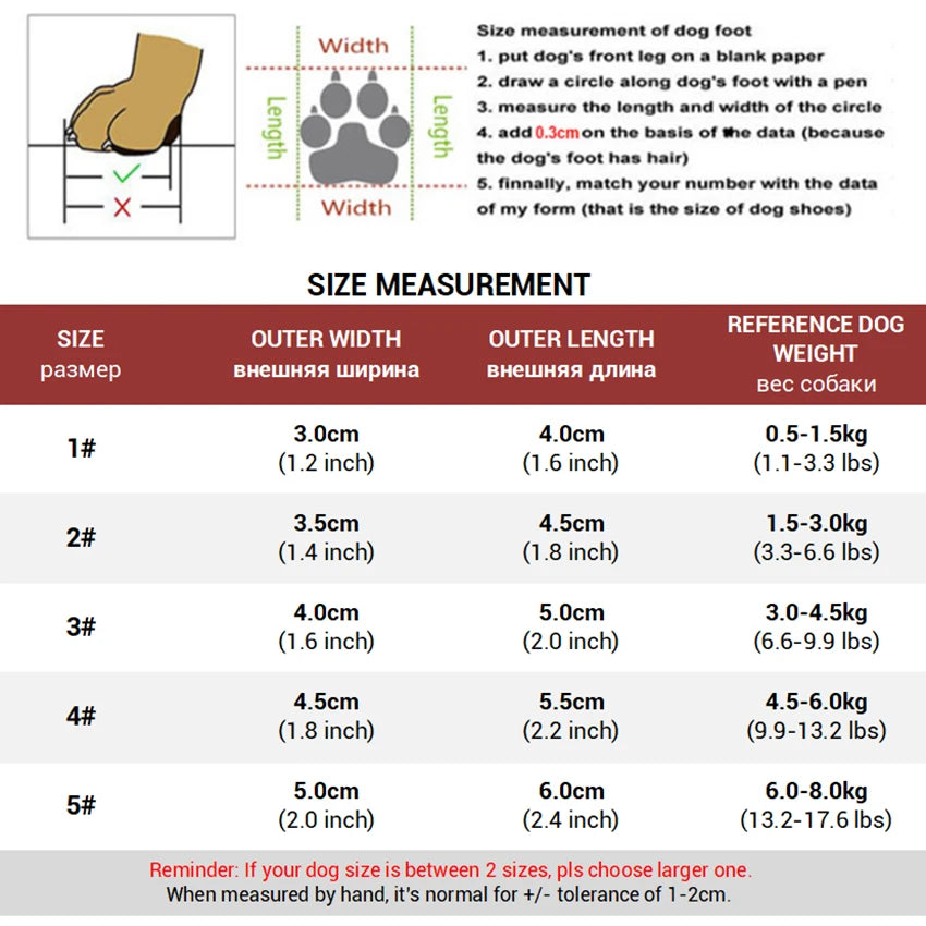 Waterproof Snow Boots for Dogs. Thicken Fleece Lining Soft Rubber Sole Anti-Slip