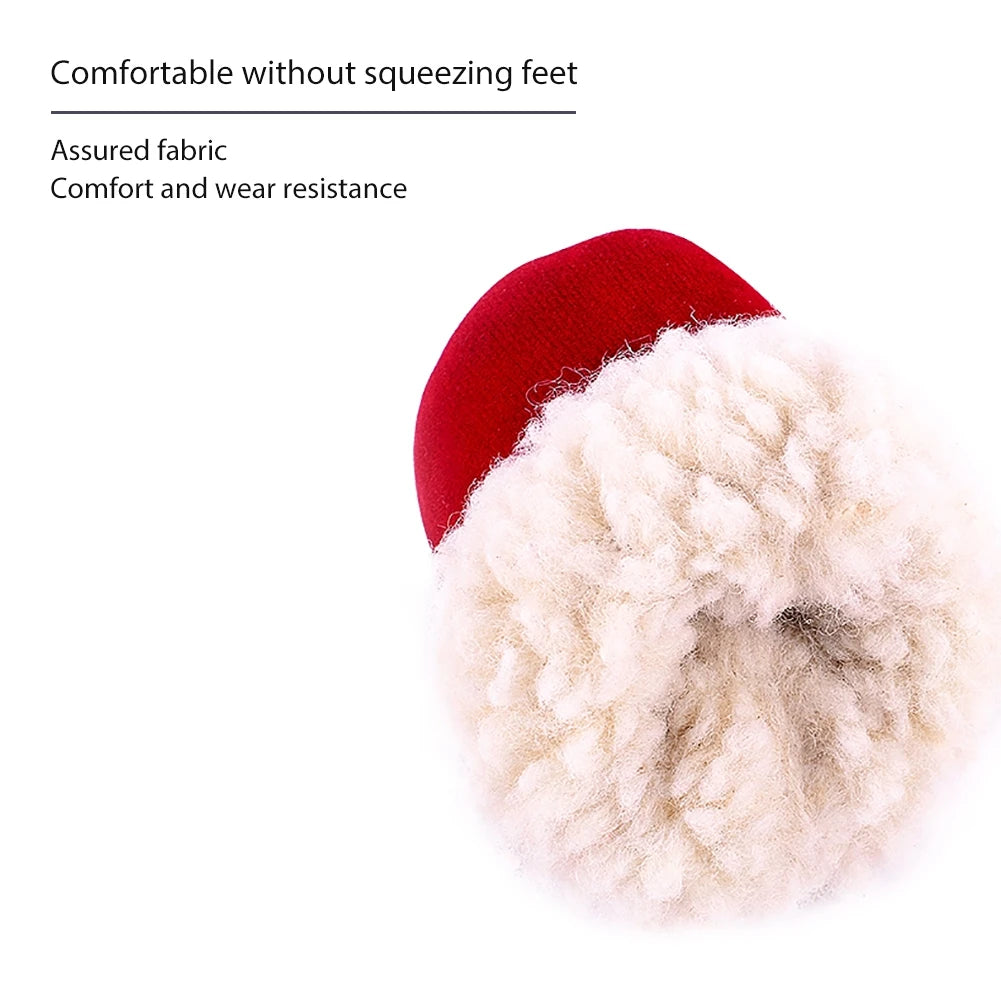 4Pcs Dog/Cat Snow Boots. Autumn/Winter Warm Plush Shoes. Soft with Non-Slip Soles