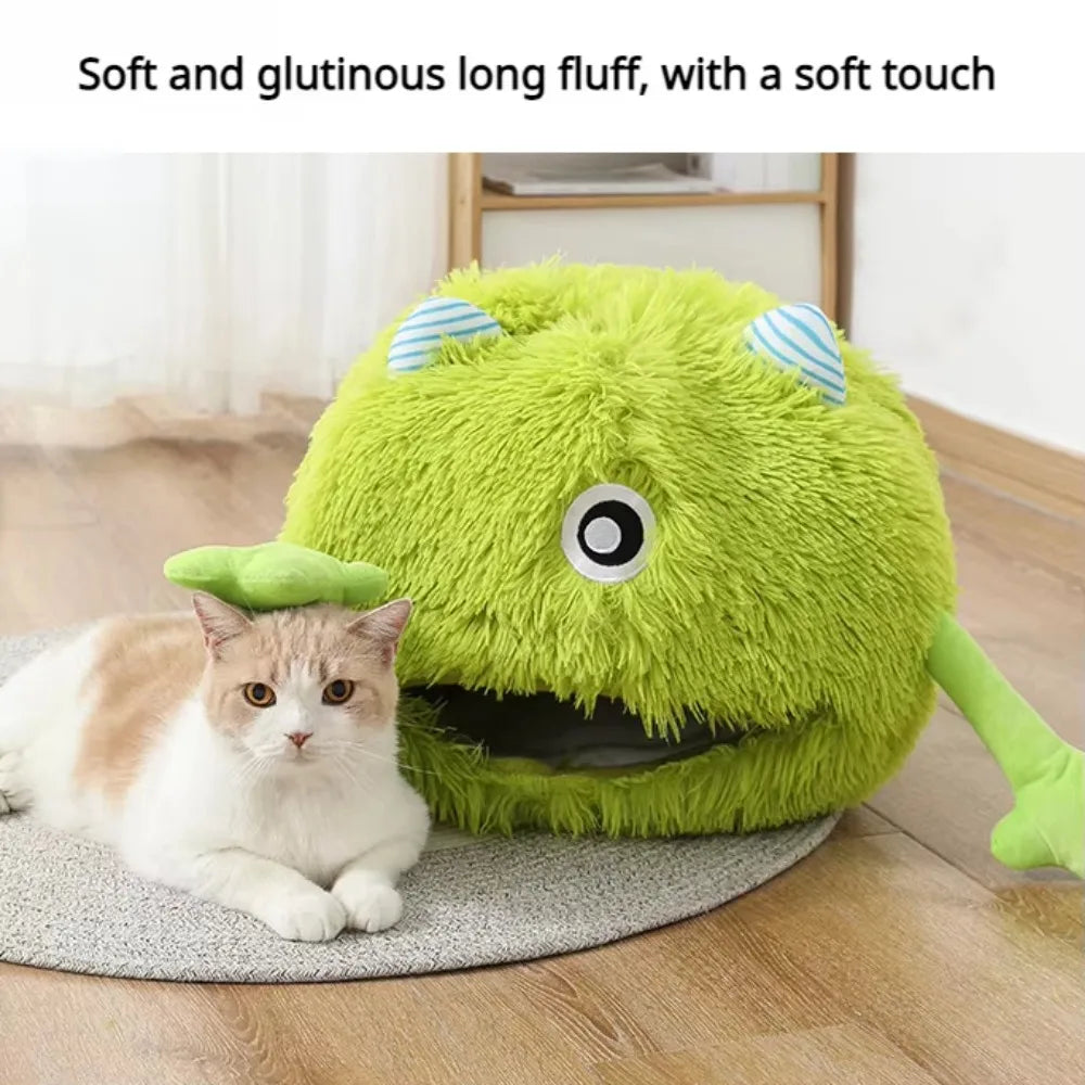 Pet Bed Winter Warm Cat Nest Plush. Monster Pet Villa Detachable Washable.