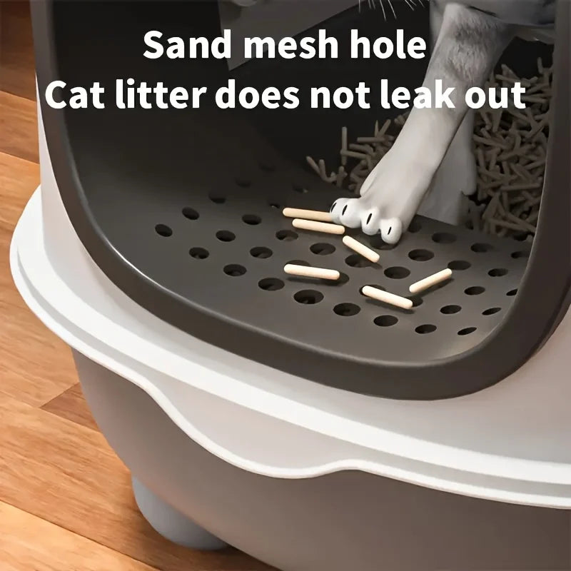 Cat Litter Box - Spacious, Foldable, Top-Entry Design Ideal Multi-Cat Homes