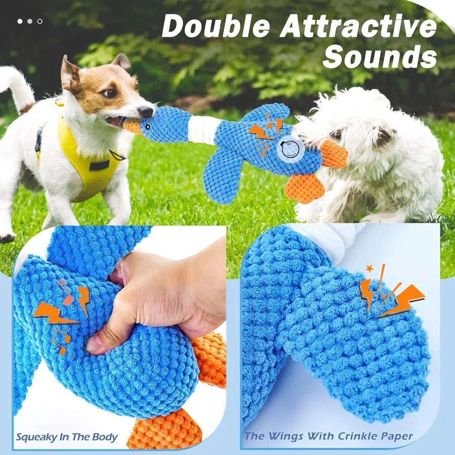 Upgraded Goose Indestructible Dog Toys for Aggressive Chewers. Small to Large Breeds.