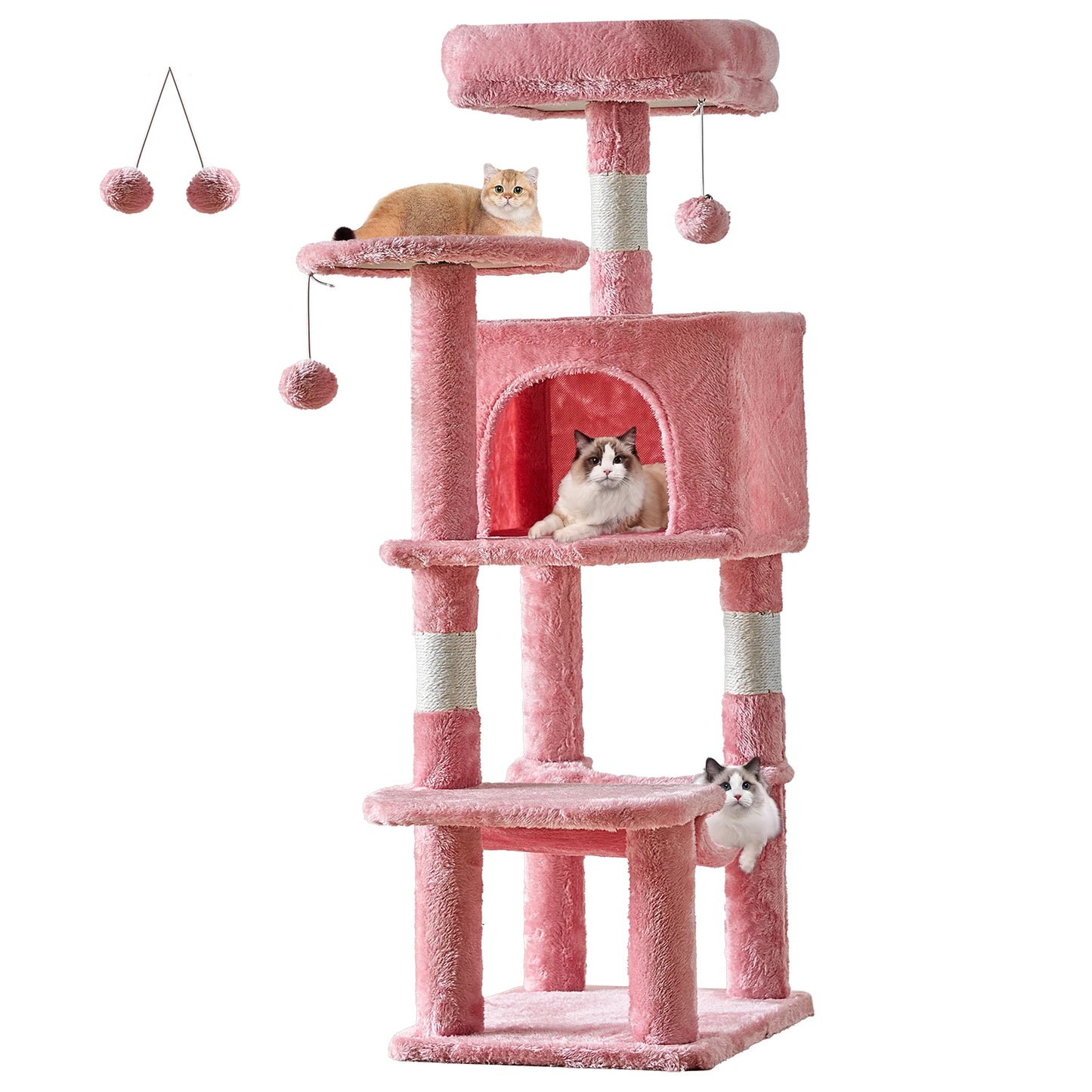 Tall Multi-Cat Climbing Cat Tower. Scratching Posts Stable.