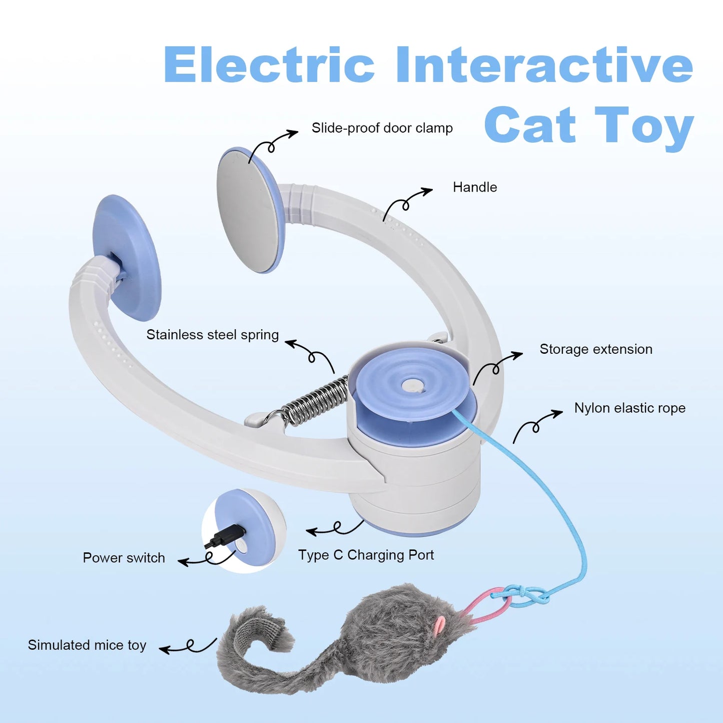 Interactive Electric Door Hanging Cat Toy USB Rechargeable