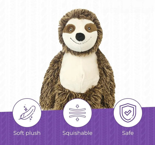 10" Sloth Squeaky Dog Toy, Extra Soft Plush for Cuddling,
