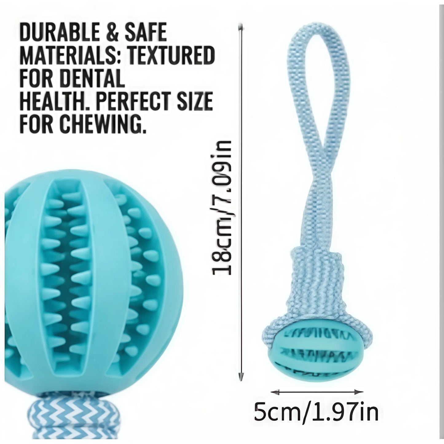 Durable Braided Rope Chew Toy Ball - Dental Cleaning & Treat Dispenser, Fetch & Tug Play