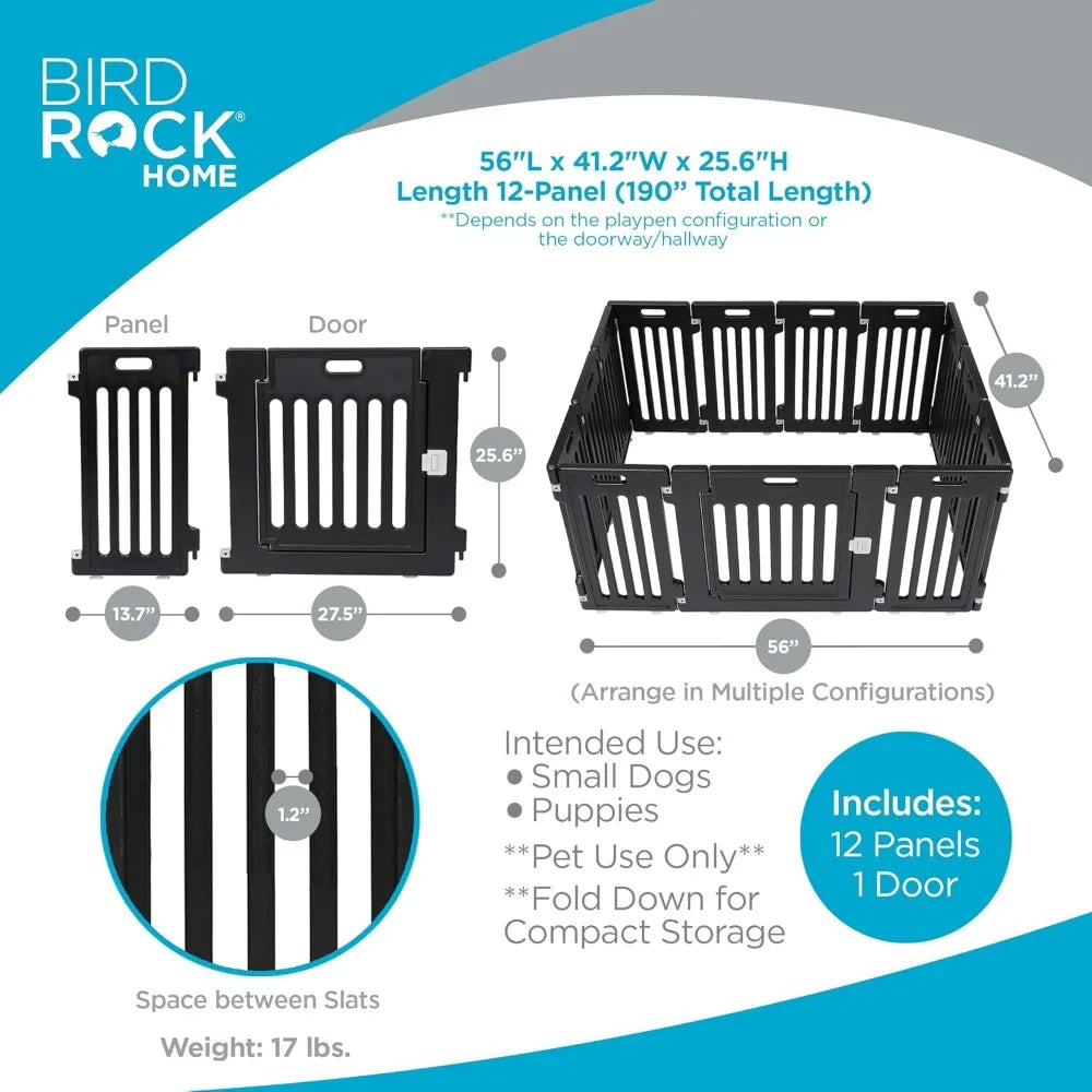 Strong Plastic, Non-Slip puppy playpen. Secure Gate. 25 inches high.